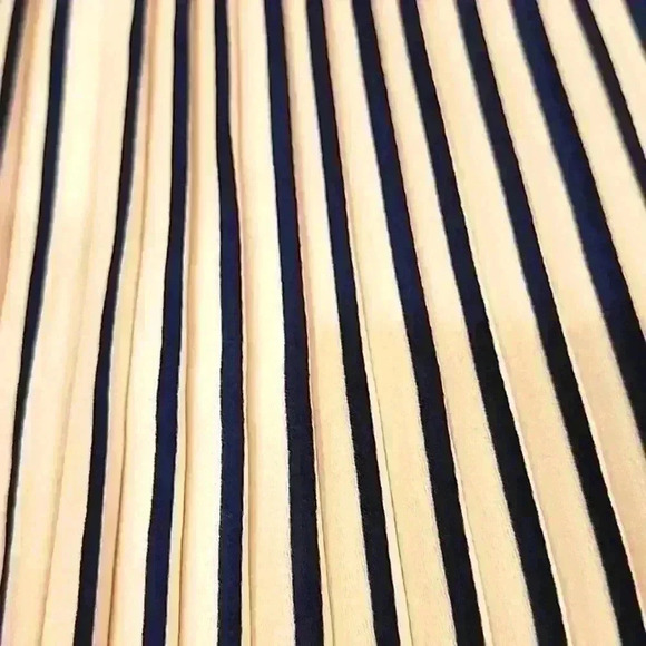 Zara Navy & Cream Pleated Halter Maxi Dress Large - Picture 8 of 11